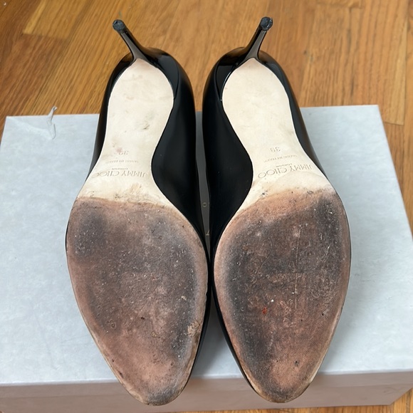 Jimmy Choo Esme 85 Black Leather Round Toe Pump - Picture 10 of 11